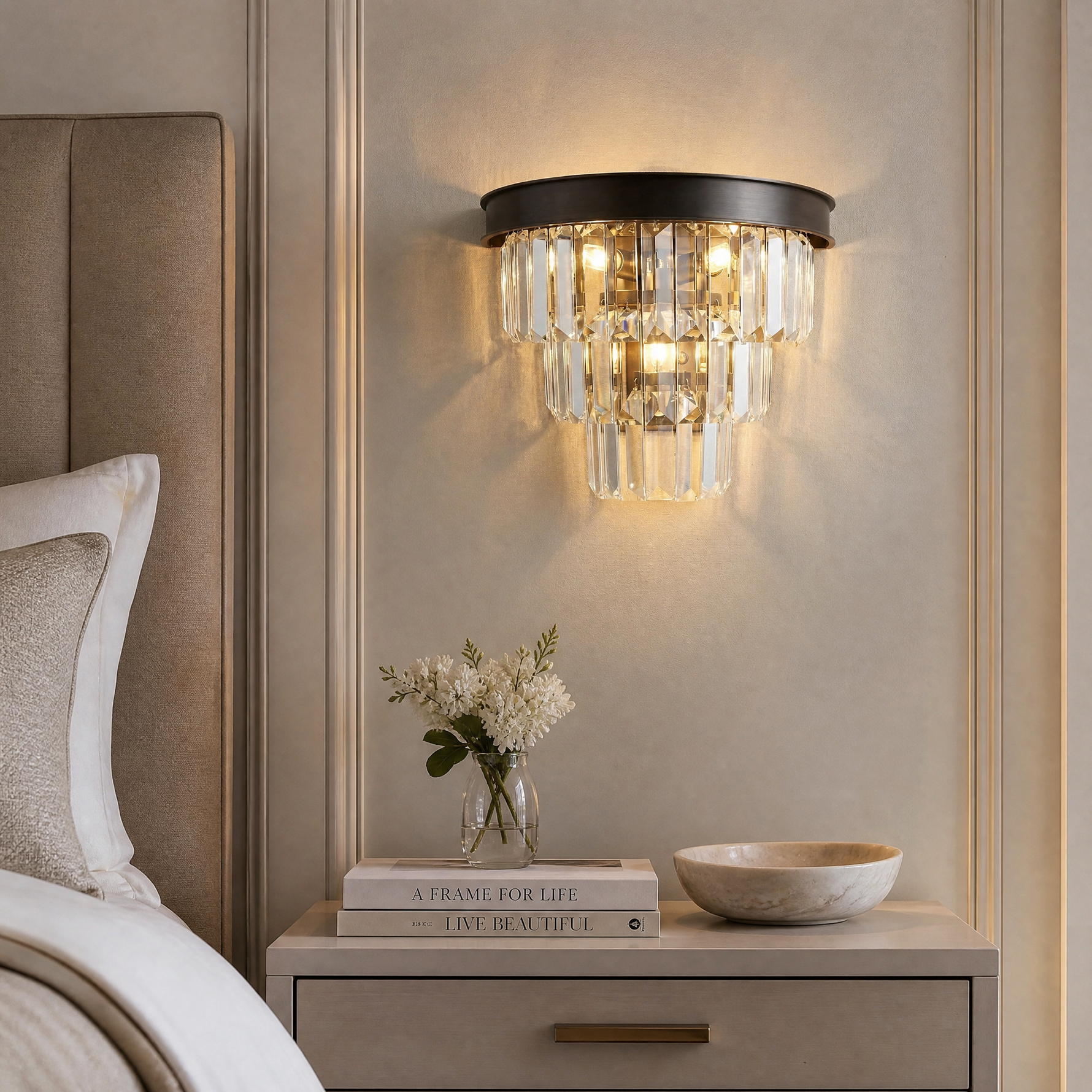 Yiosi Astoria Crystal Wall Sconce 10"