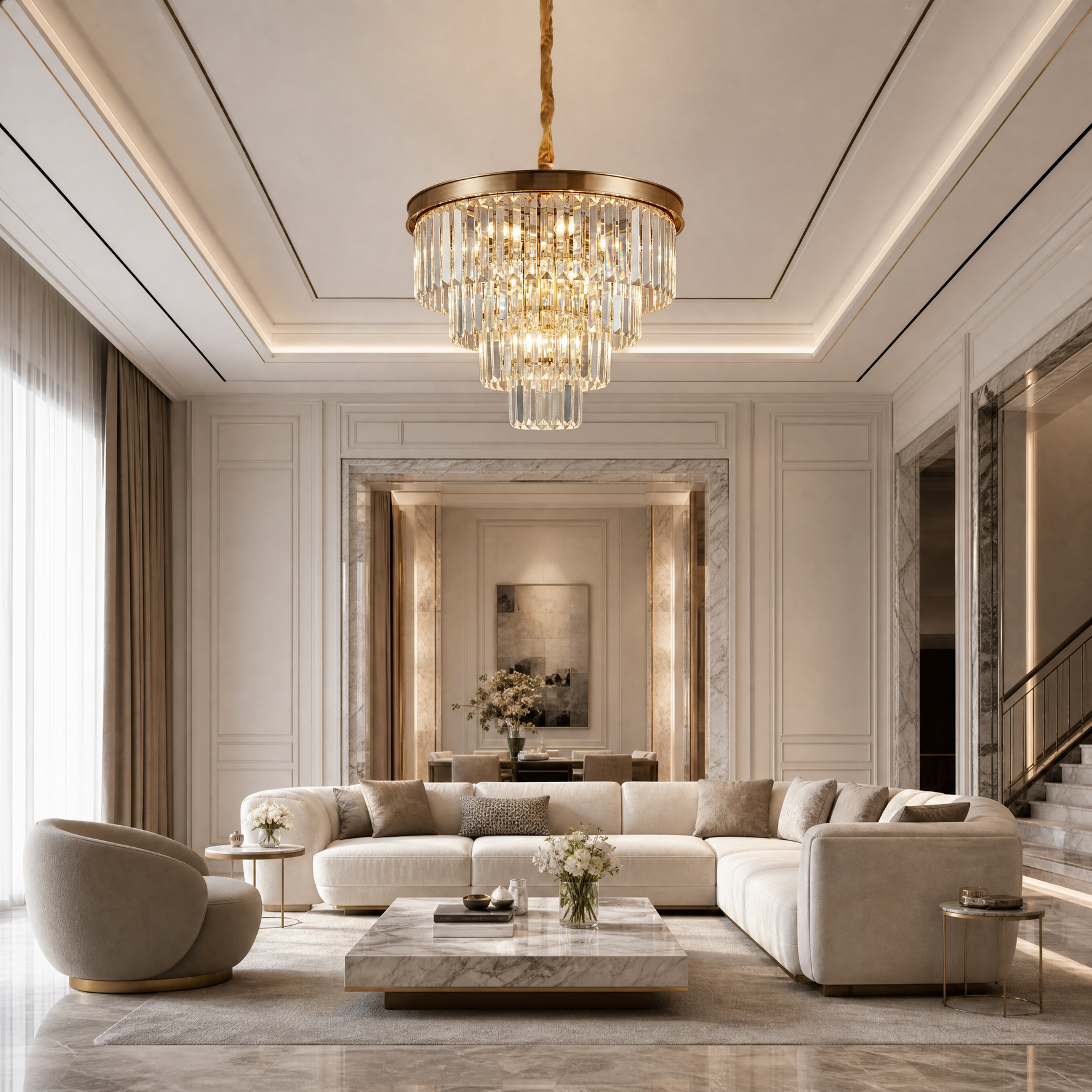Yiosi Astoria Round Crystal Chandelier