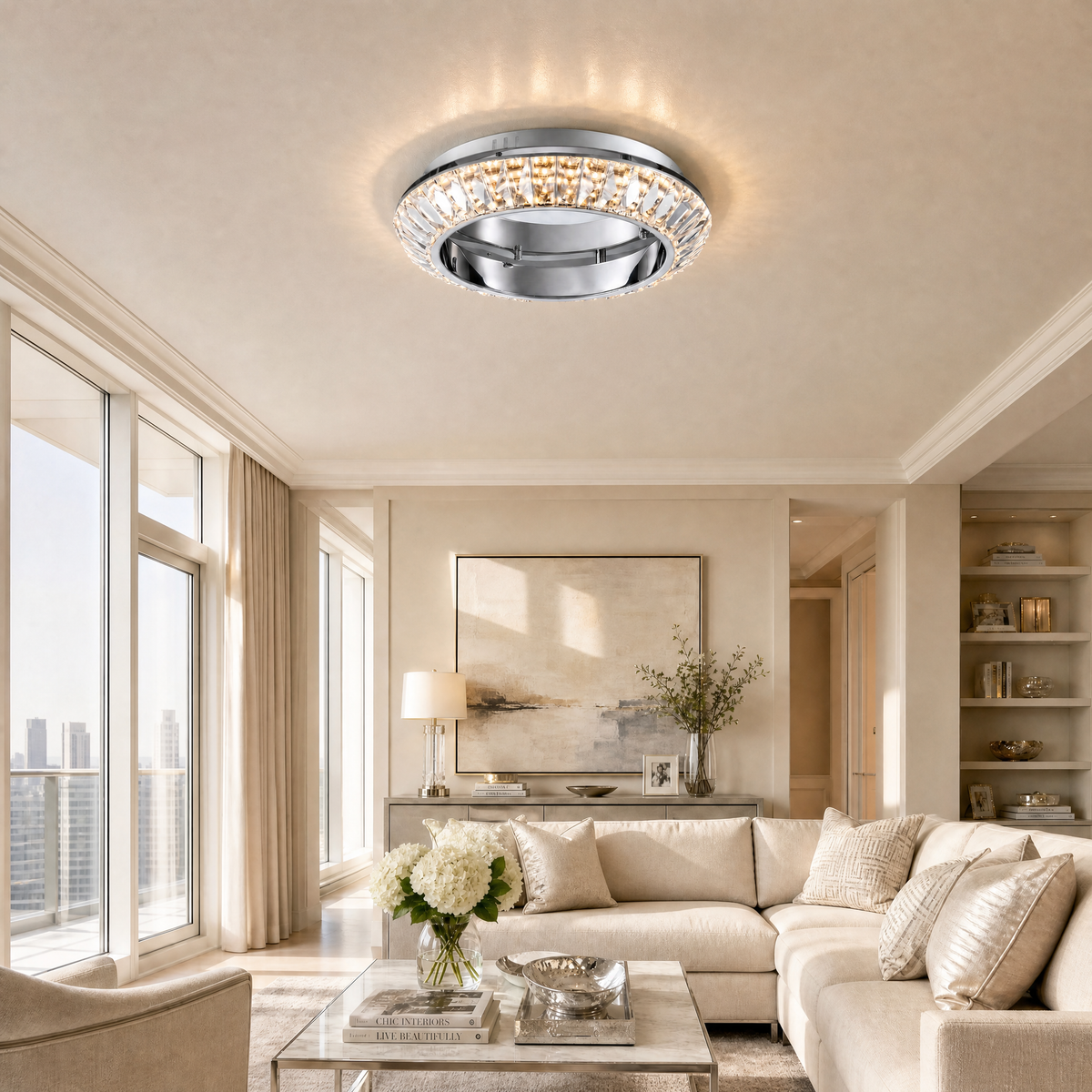 Yiosi Bryant Crystal Flush Mount 16" D