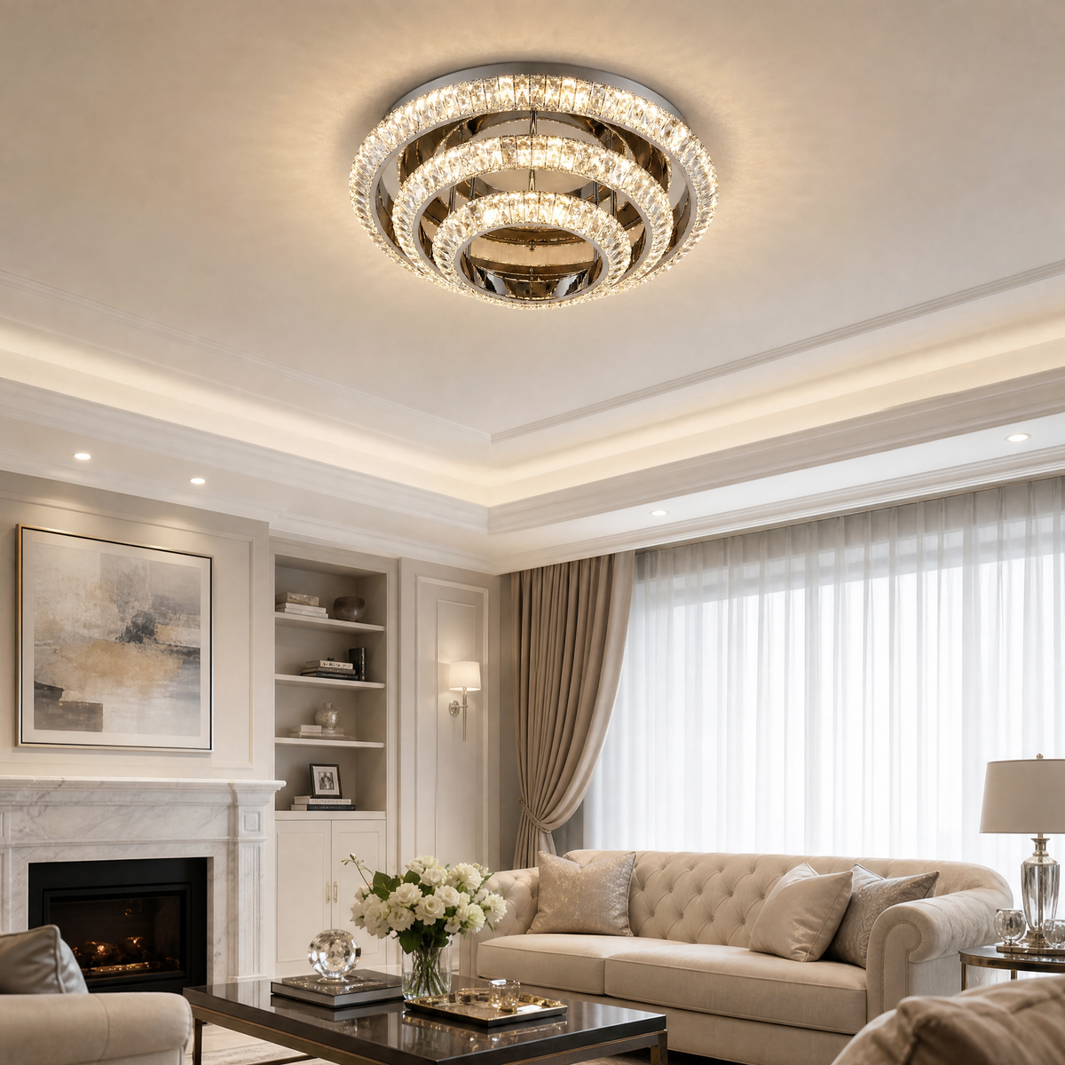 Yiosi Bryant Crystal Flush Mount 31.5" D