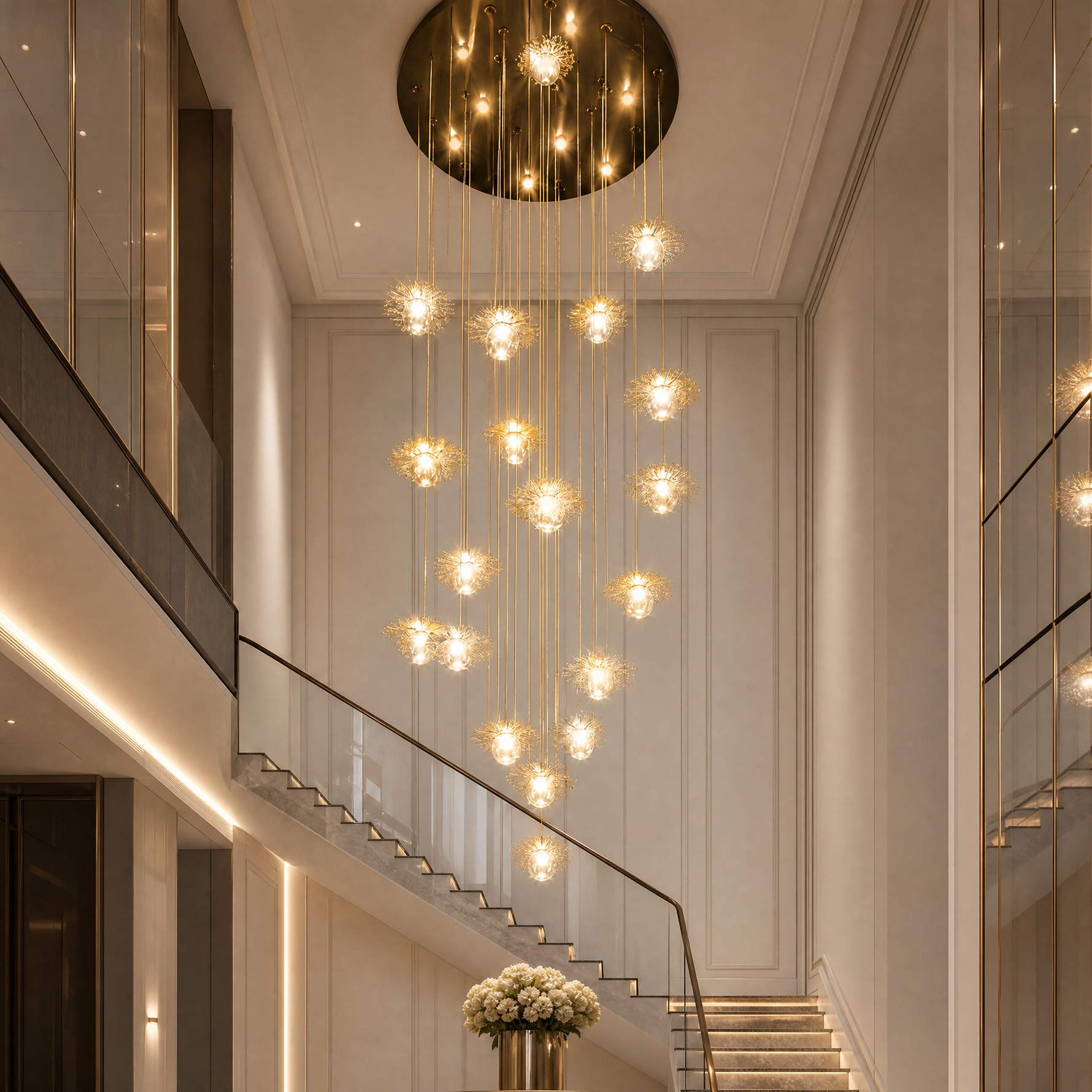 Yiosi Bubbles Grand Glass Chandelier