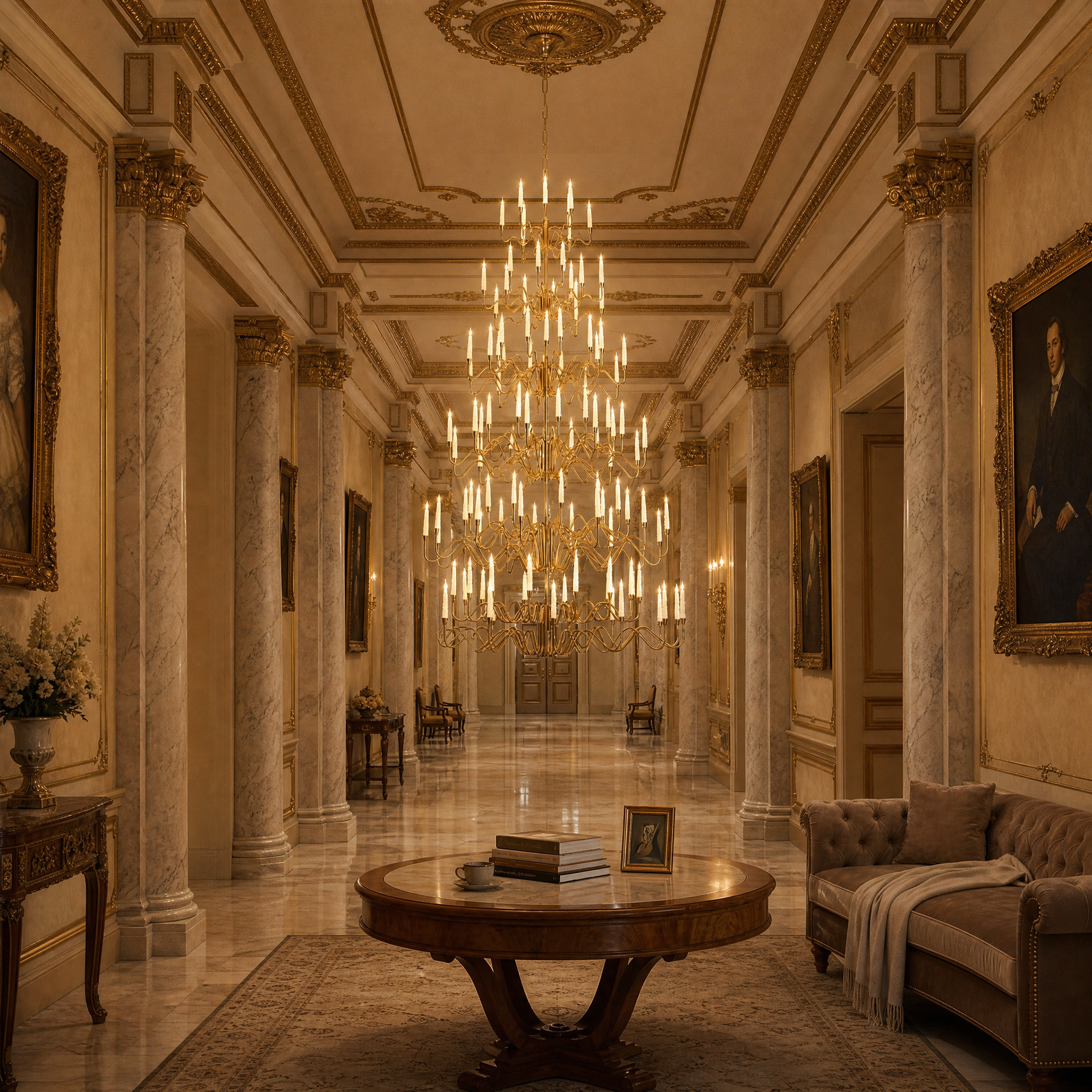 Yiosi Candlelight Cascading Glass Chandelier 63"
