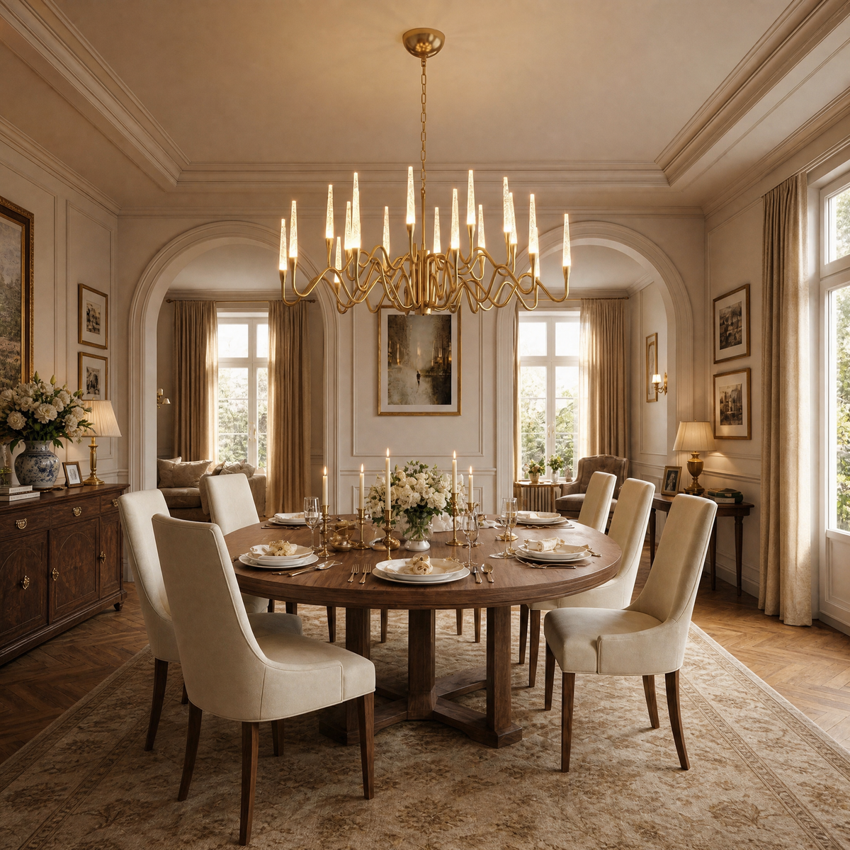 Yiosi Candlelight Glass Chandelier