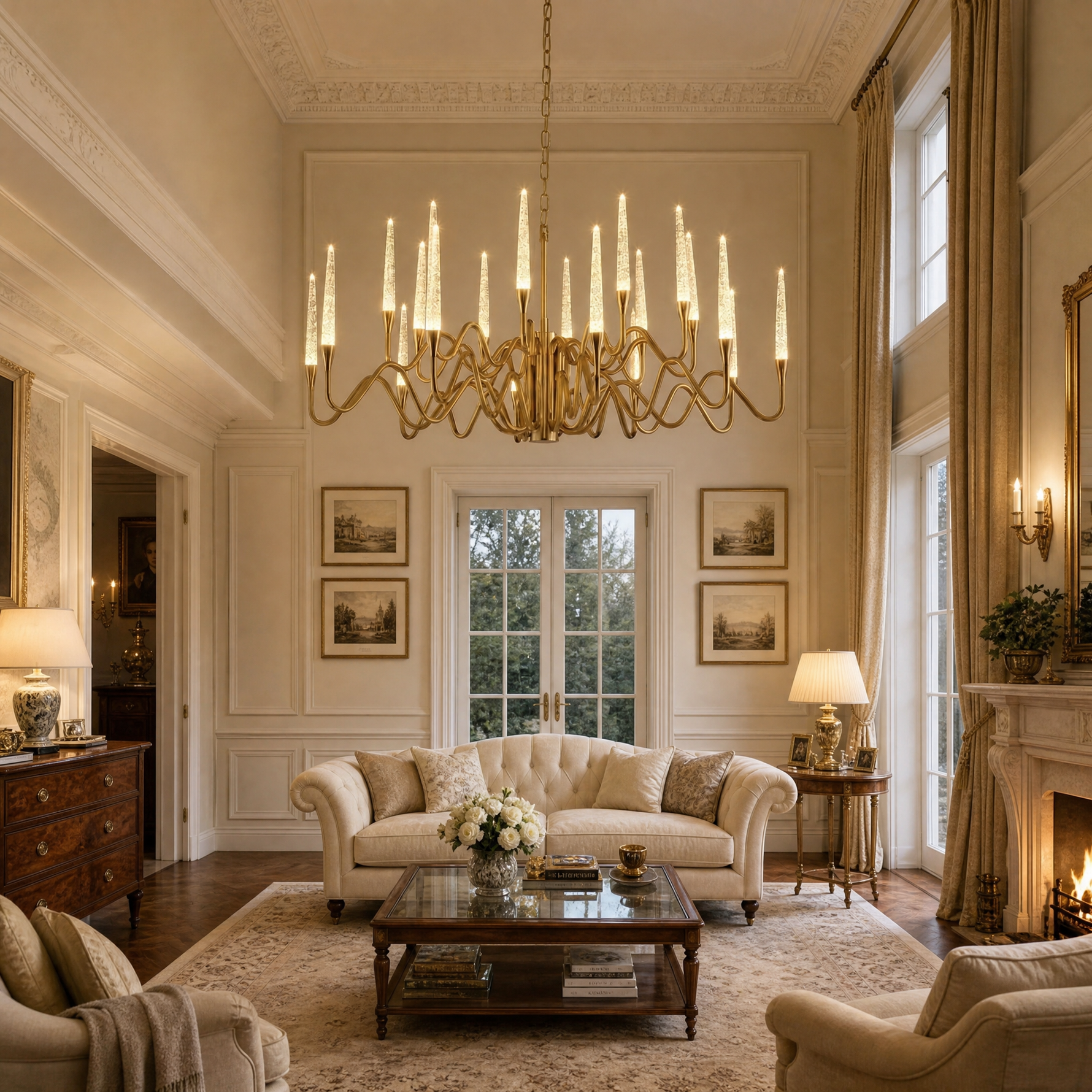 Yiosi Candlelight Glass Chandelier
