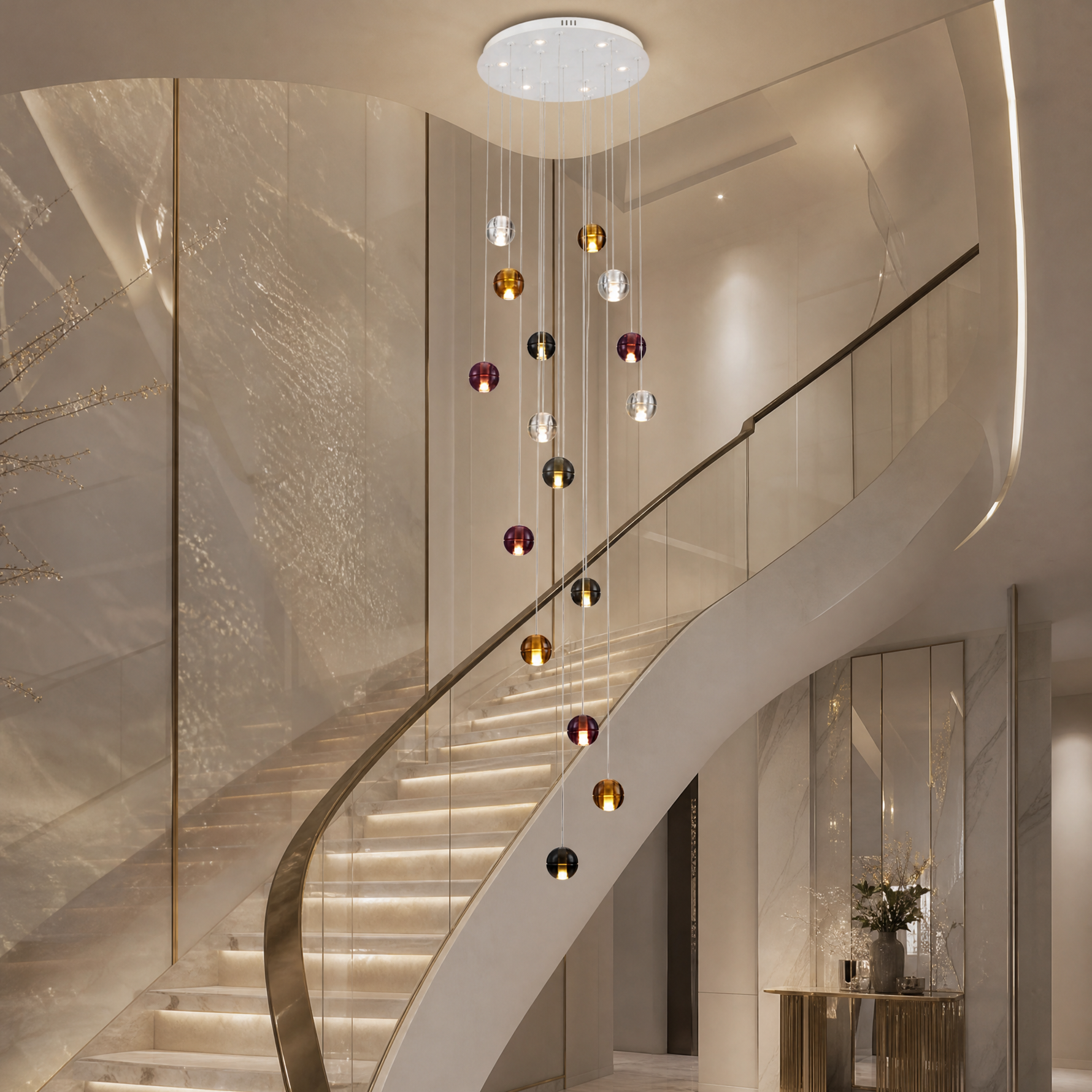 Yiosi Cascade Drop Cascading Glass Chandelier 24"