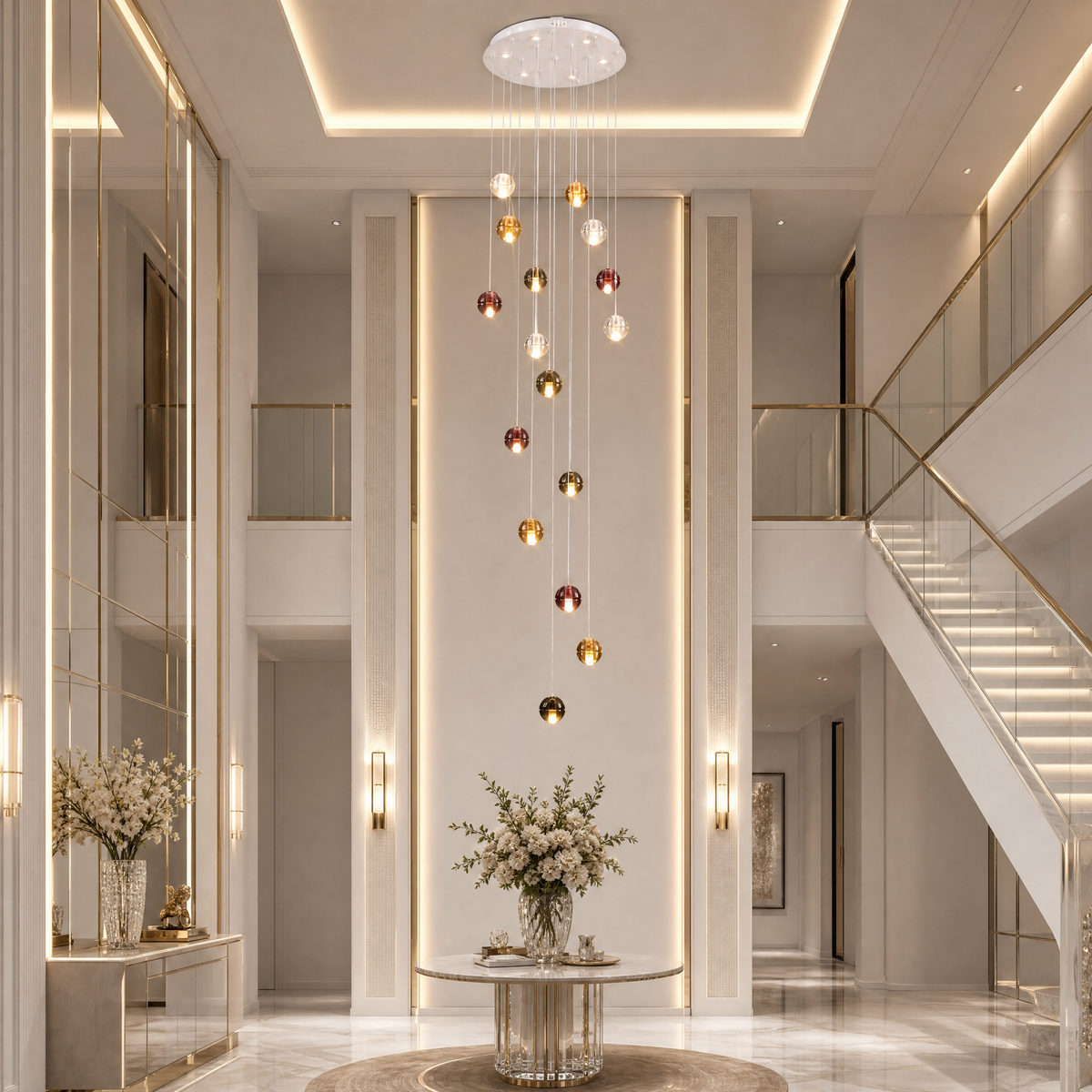 Yiosi Cascade Drop Cascading Glass Chandelier 24"