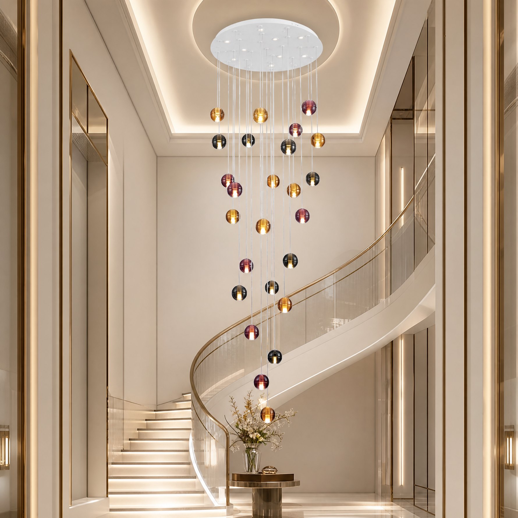 Yiosi Cascade Drop Cascading Glass Chandelier 31"