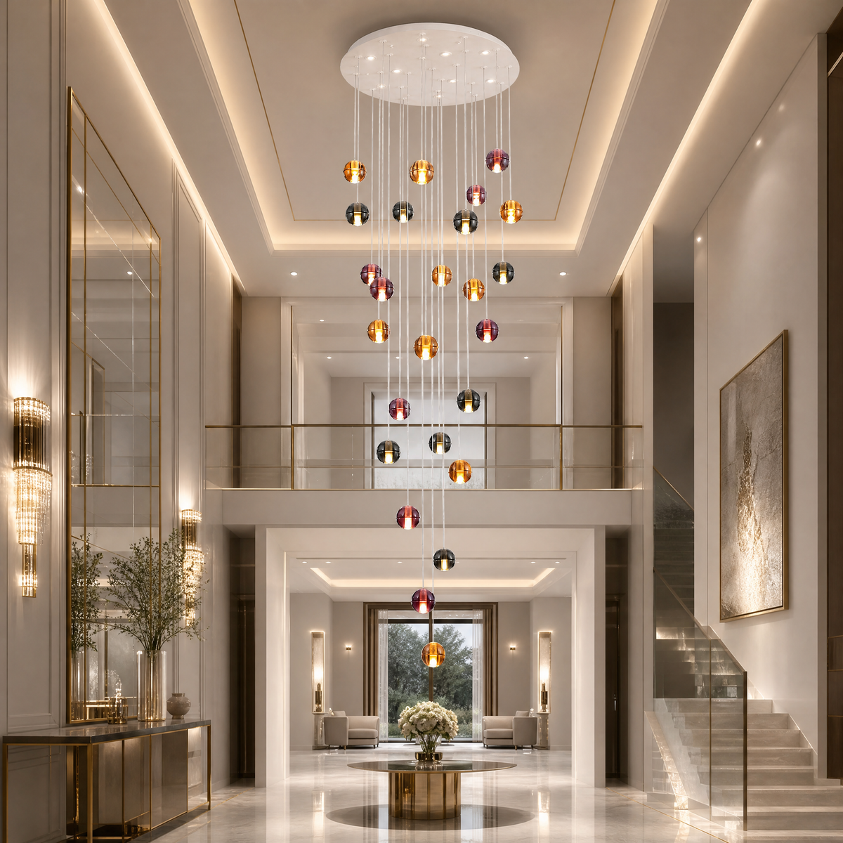 Yiosi Cascade Drop Cascading Glass Chandelier 31"