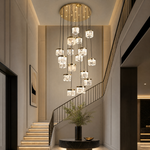 Yiosi Cascading Crystal Chandelier 39.4” D