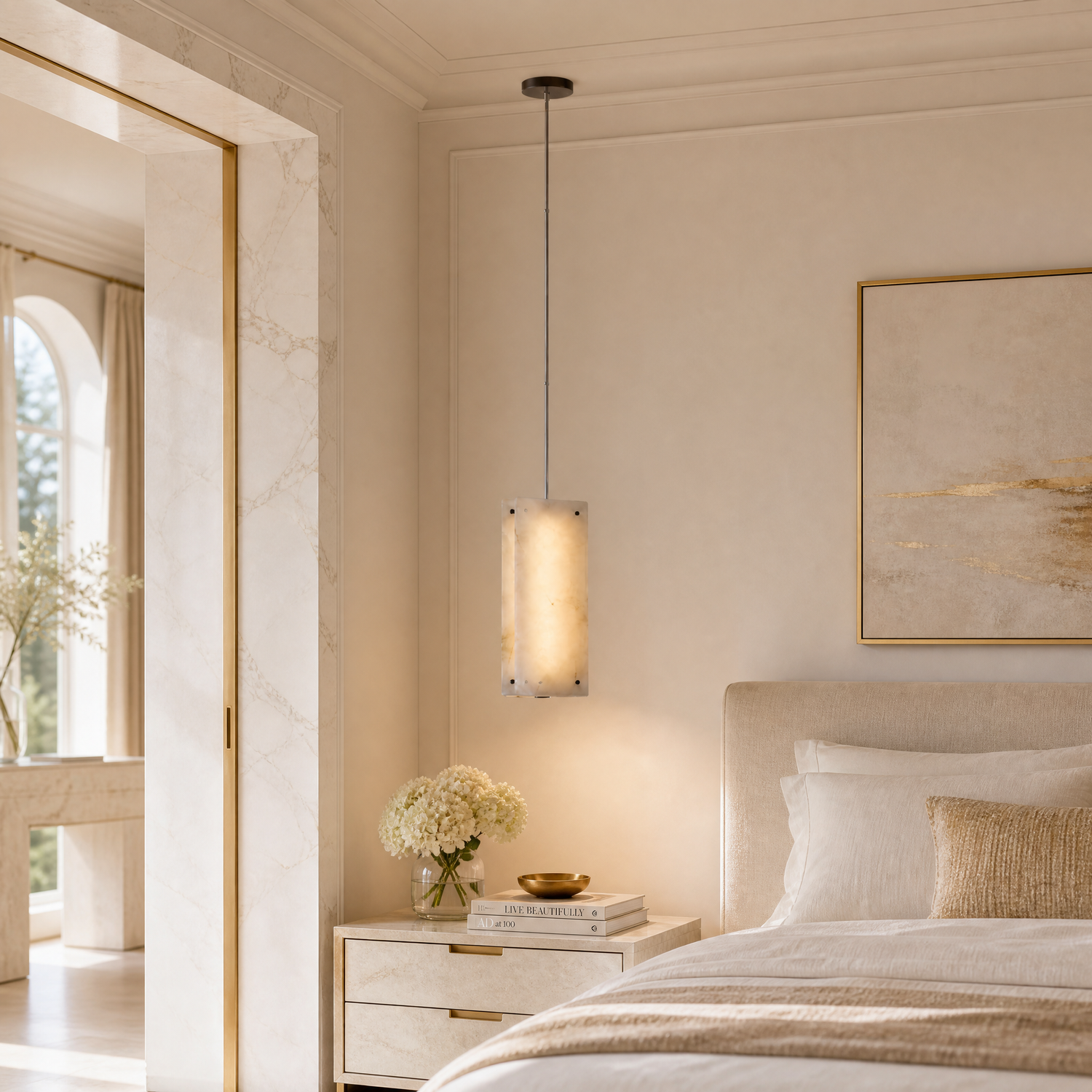 Yiosi Cloud Brocade Mini Natural Stone Pendant Light