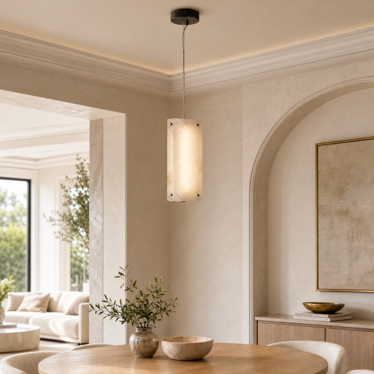 Yiosi Cloud Brocade Mini Natural Stone Pendant Light