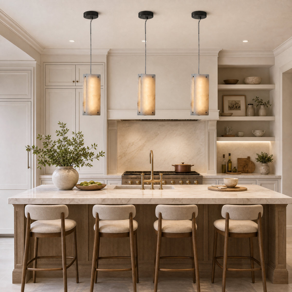 Yiosi Cloud Brocade Mini Natural Stone Pendant Light