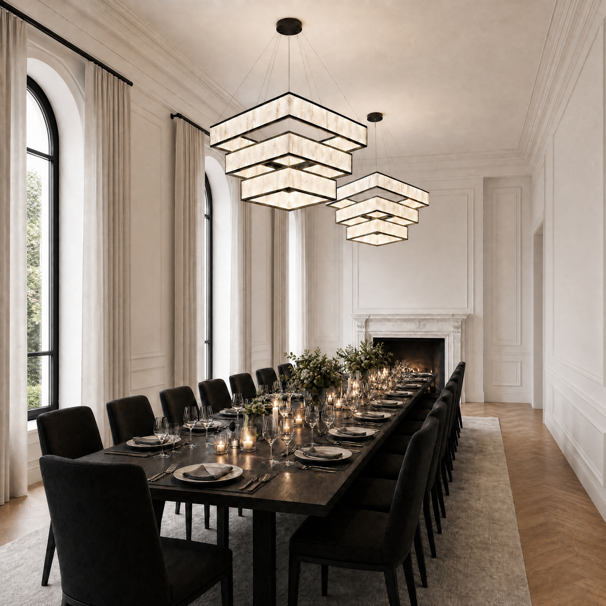 Yiosi Crystara 3-Tier Nested Metal Chandelier
