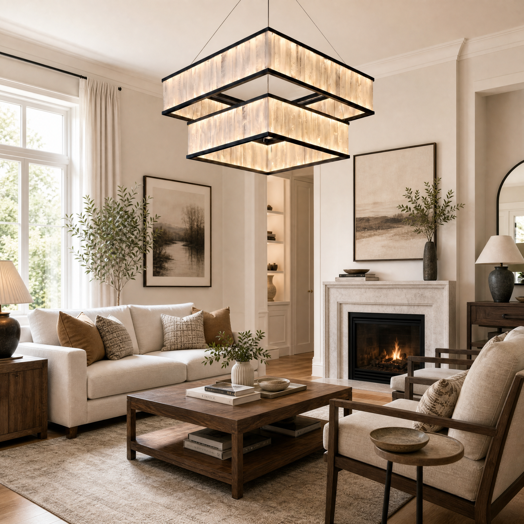 Yiosi Crystara Natural Stone Chandelier 39" Style B