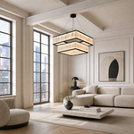 Yiosi Crystara Natural Stone Pendant Light 24"