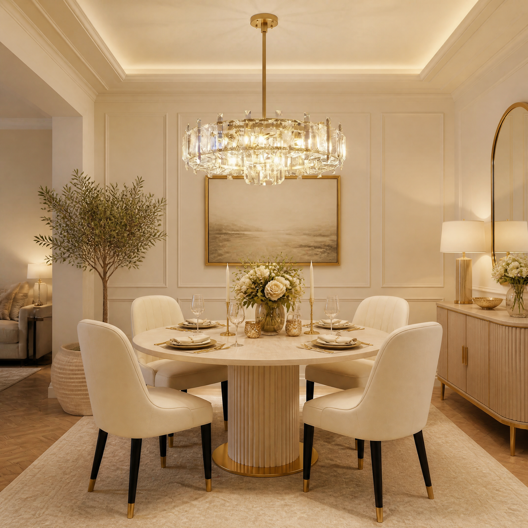 Yiosi Daisy Rock Crystal Chandelier