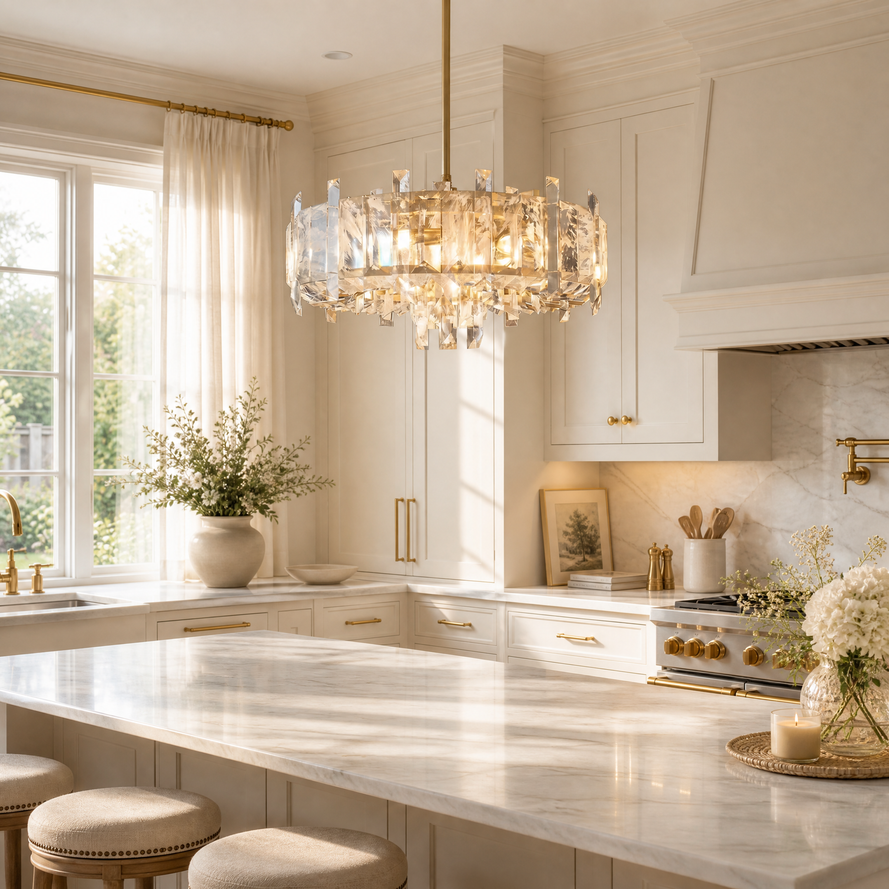 Yiosi Daisy Rock Crystal Chandelier