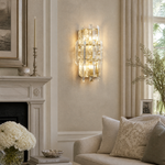 Yiosi Daisy Rock Crystal Wall Sconce 19"