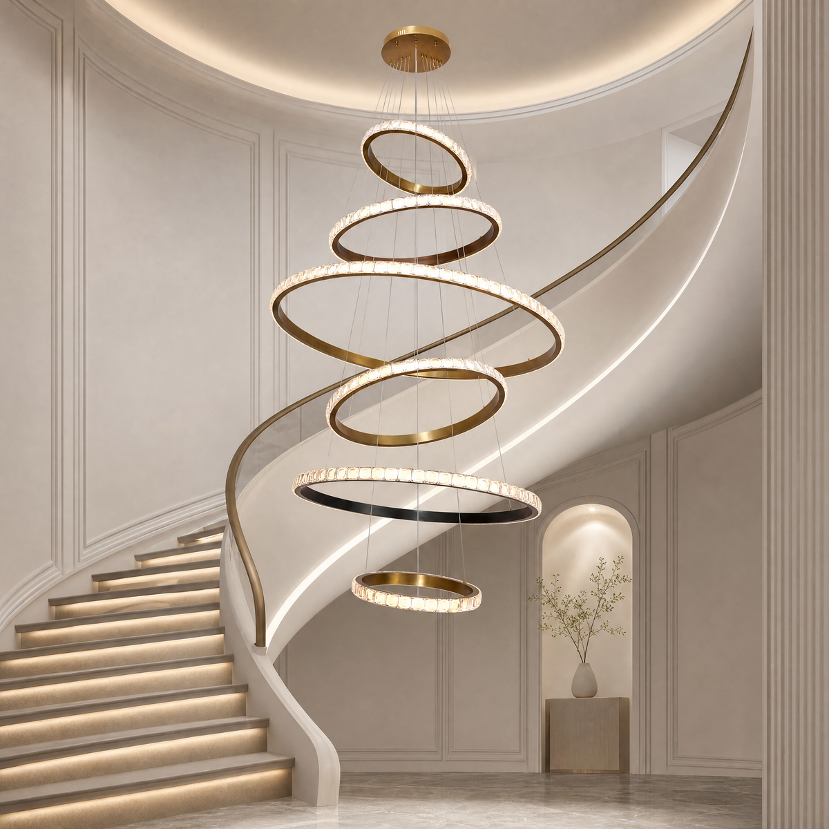 Yiosi Drake Cascading Ring Crystal Chandelier