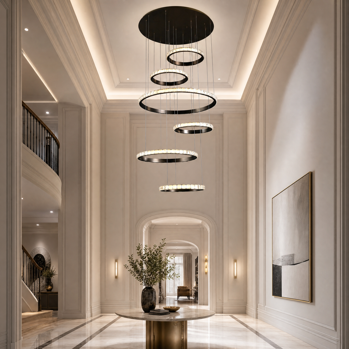 Yiosi Drake Cascading Ring Crystal Chandelier