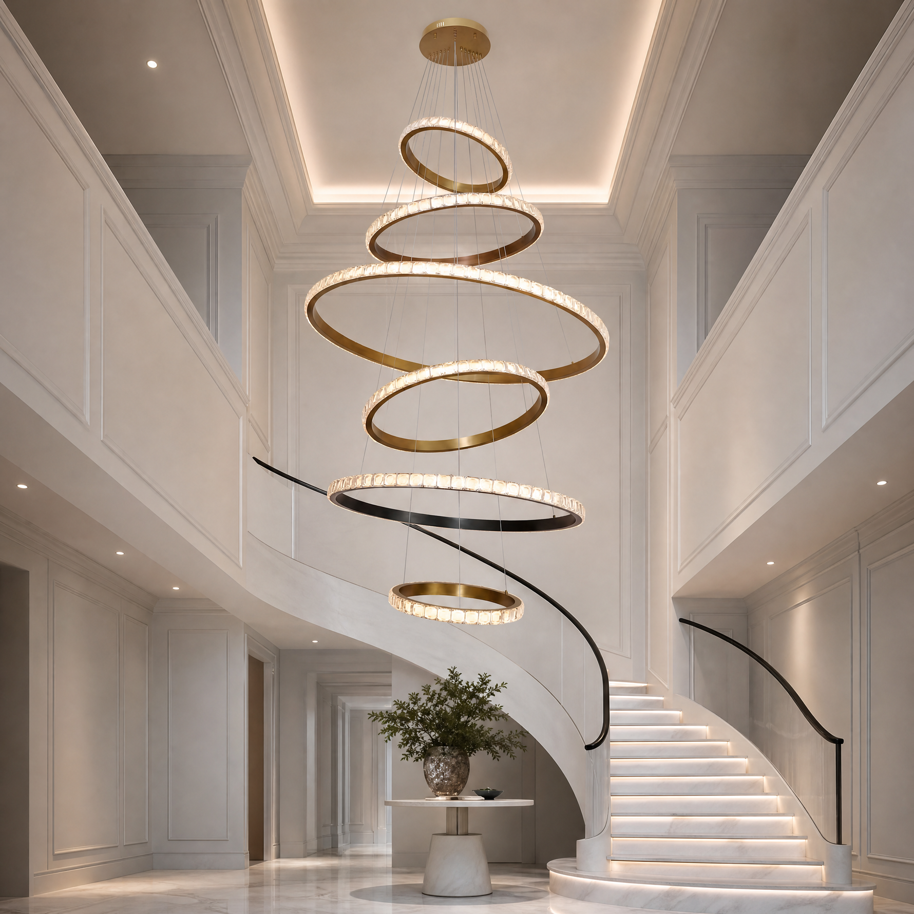 Yiosi Drake Cascading Ring Crystal Chandelier