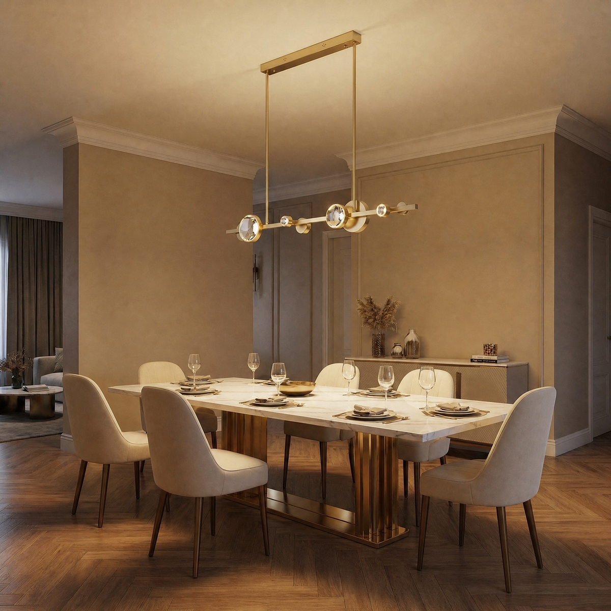 Yiosi Eclipse Linear Modern Chandelier