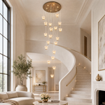 Yiosi Flowers Cascading Glass Chandelier