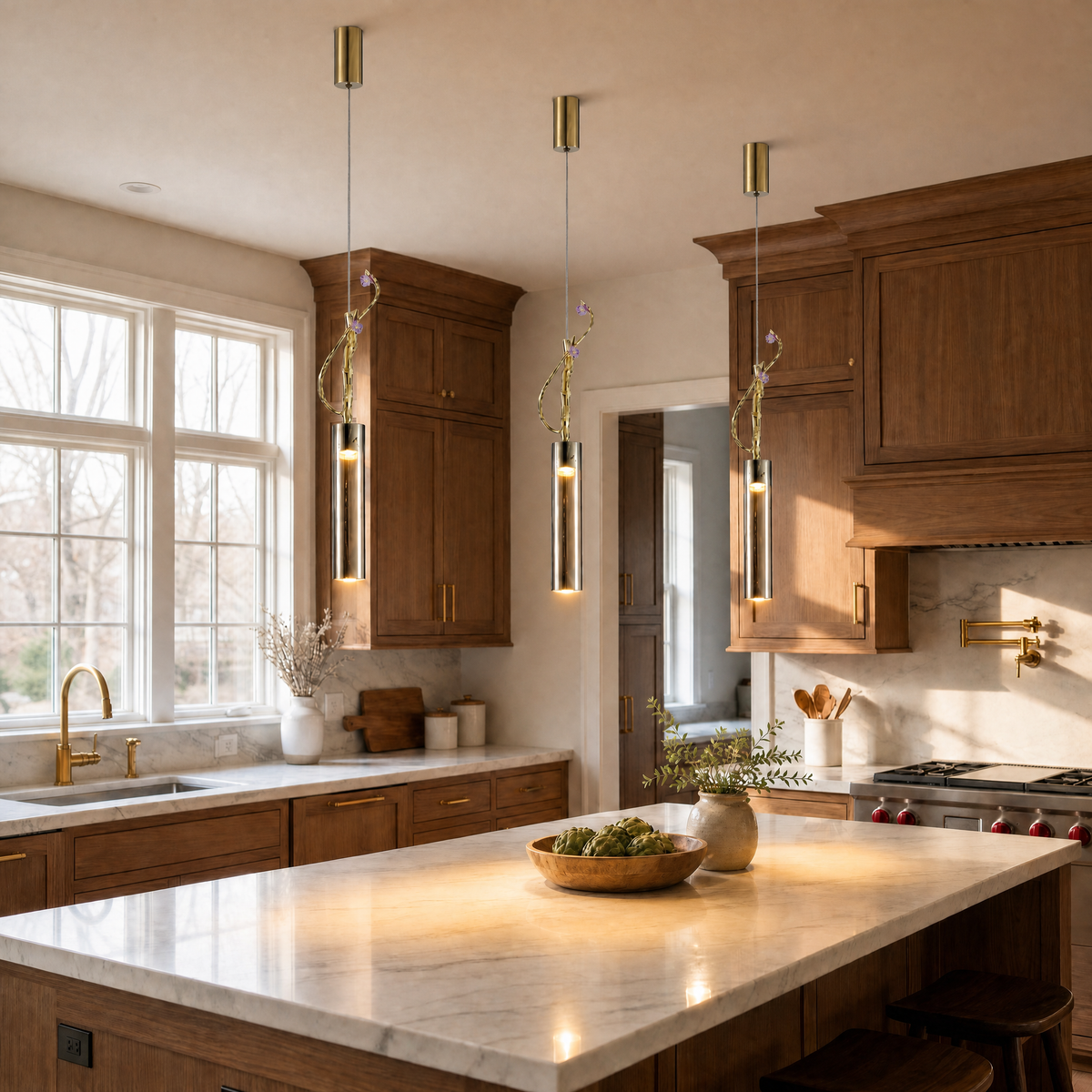 Yiosi Flowing Branch Glass Pendant Light 24"