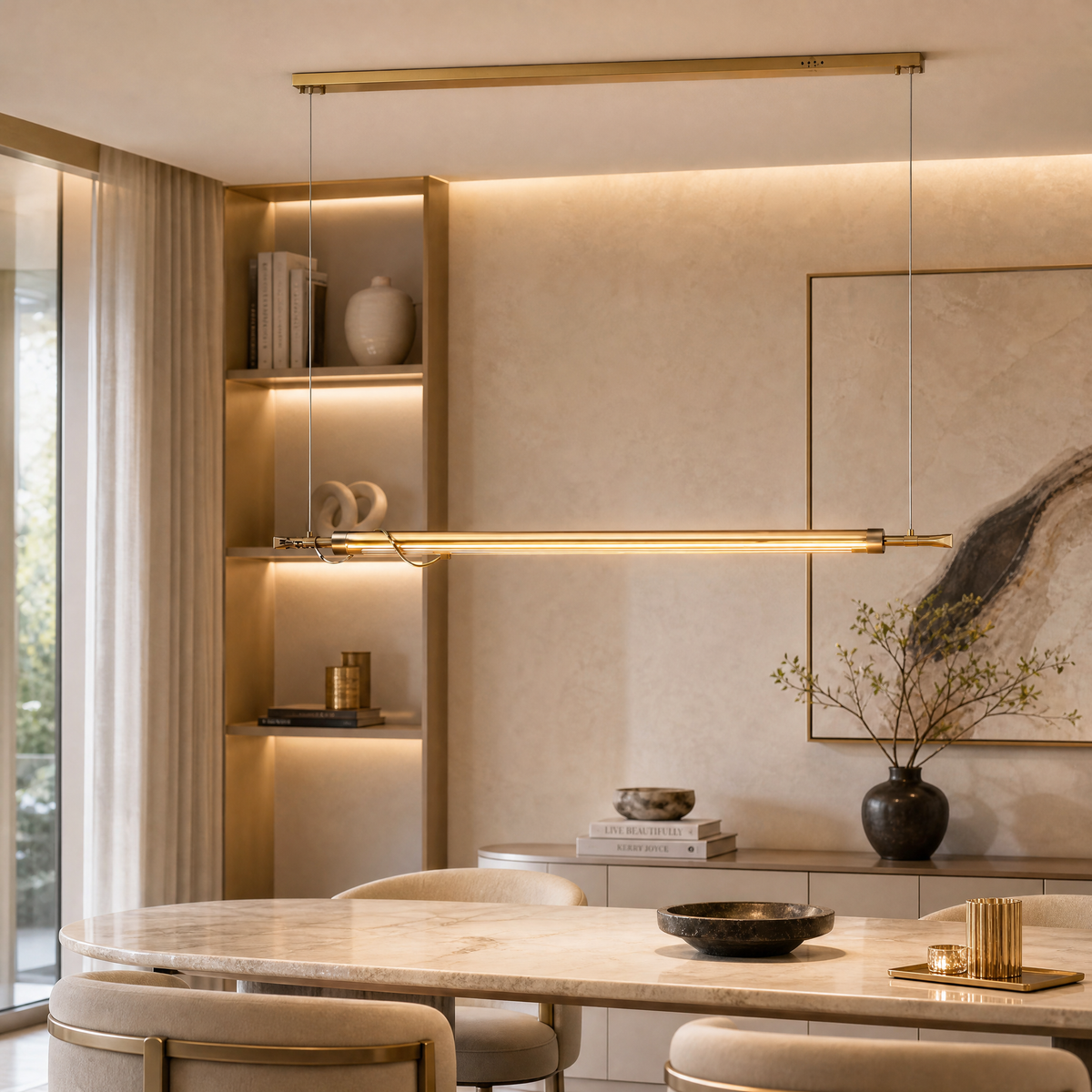 Yiosi Flowing Branch Linear Glass Chandelier