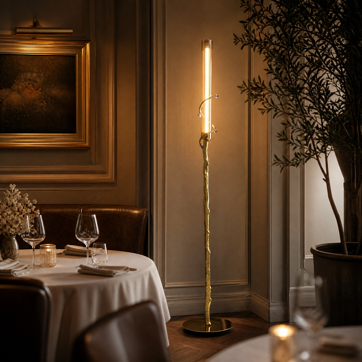 Yiosi Flowing Branch Mini Glass Floor Lamp