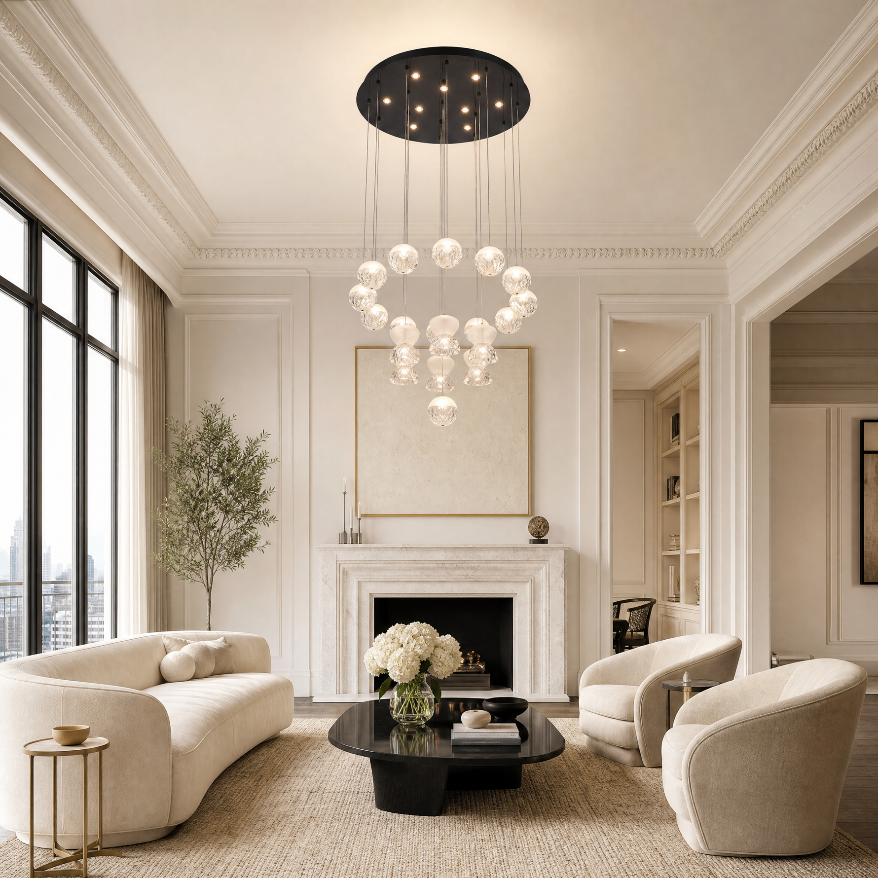 Yiosi Glorious Grand Frosted Crystal Chandelier