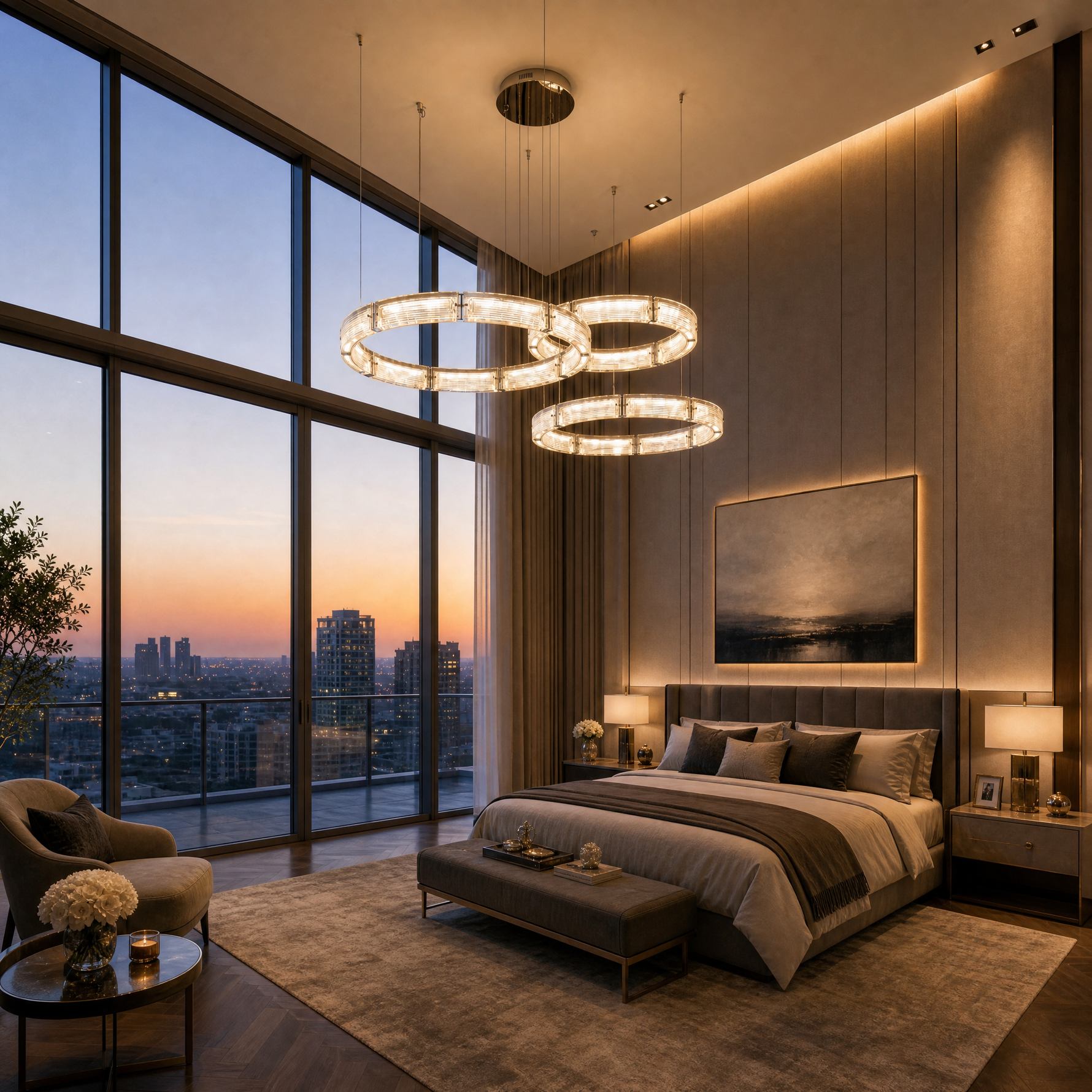 Yiosi Halo 3-Tier Nested Glass Chandelier