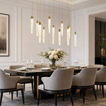Yiosi Halsey Linear Icicle Crystal Glass Chandelier 47"