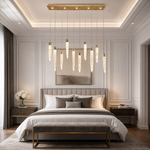Yiosi Halsey Linear Icicle Crystal Glass Chandelier 47"