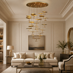 Yiosi Hayes Cascading Brass Chandelier 31.5" D
