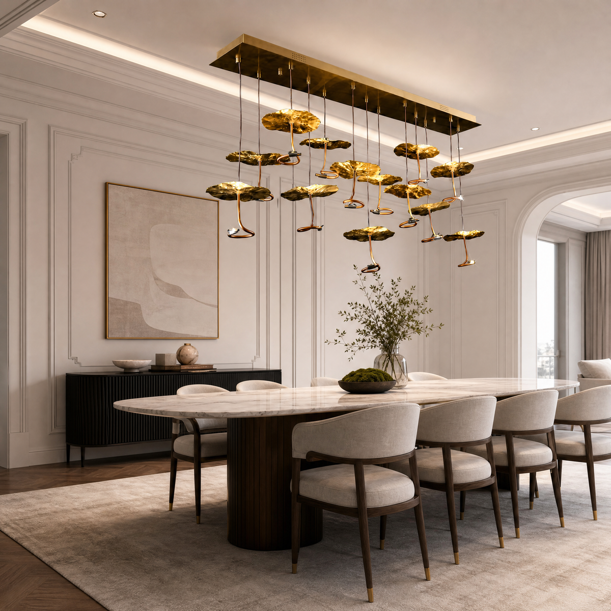 Yiosi Hayes Linear Brass Chandelier 51.2" L