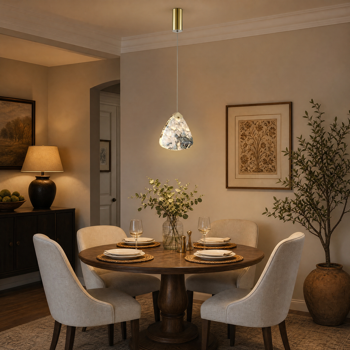 Yiosi High Luxury Mini Natural Stone Pendant Light Style A
