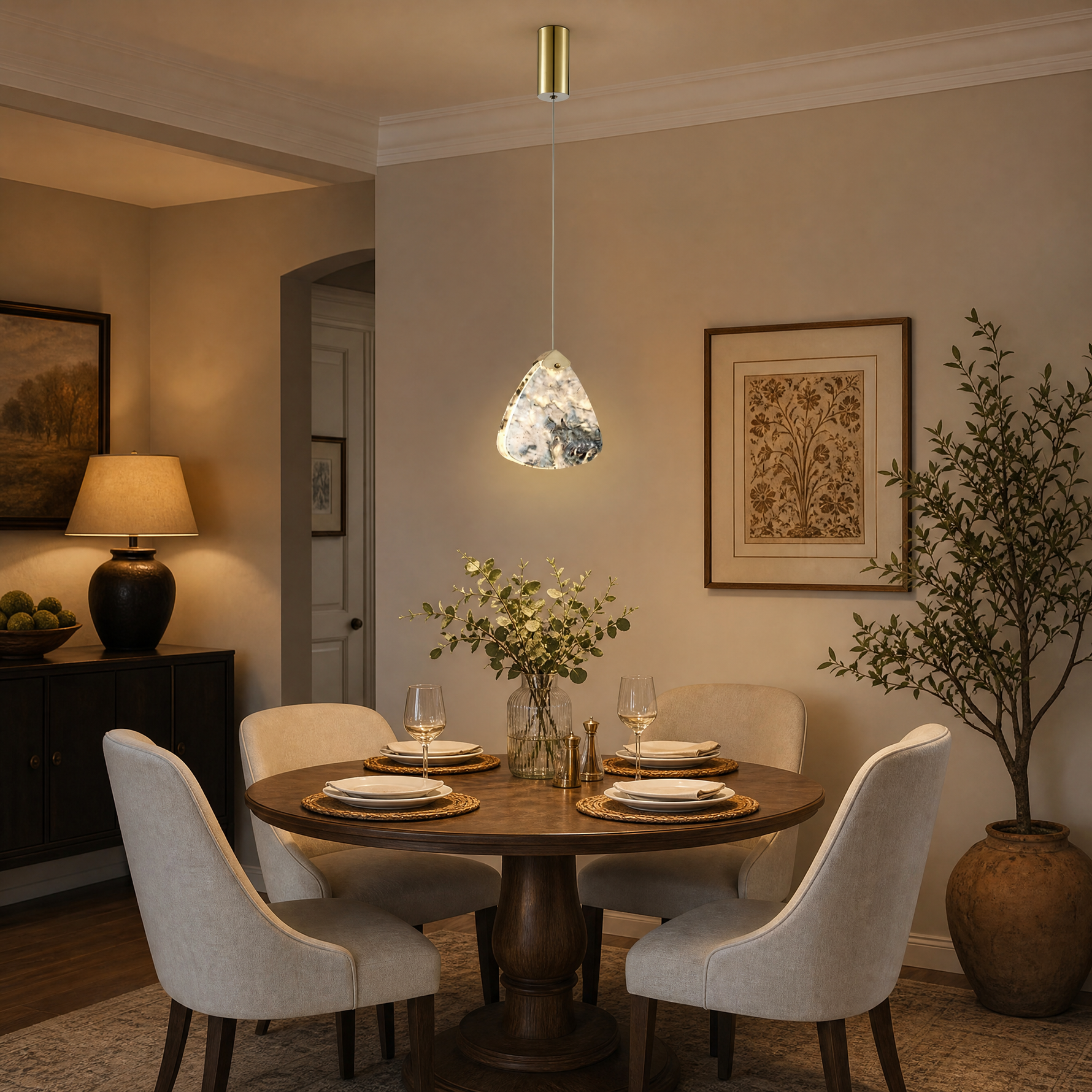 Yiosi High Luxury Mini Natural Stone Pendant Light Style A