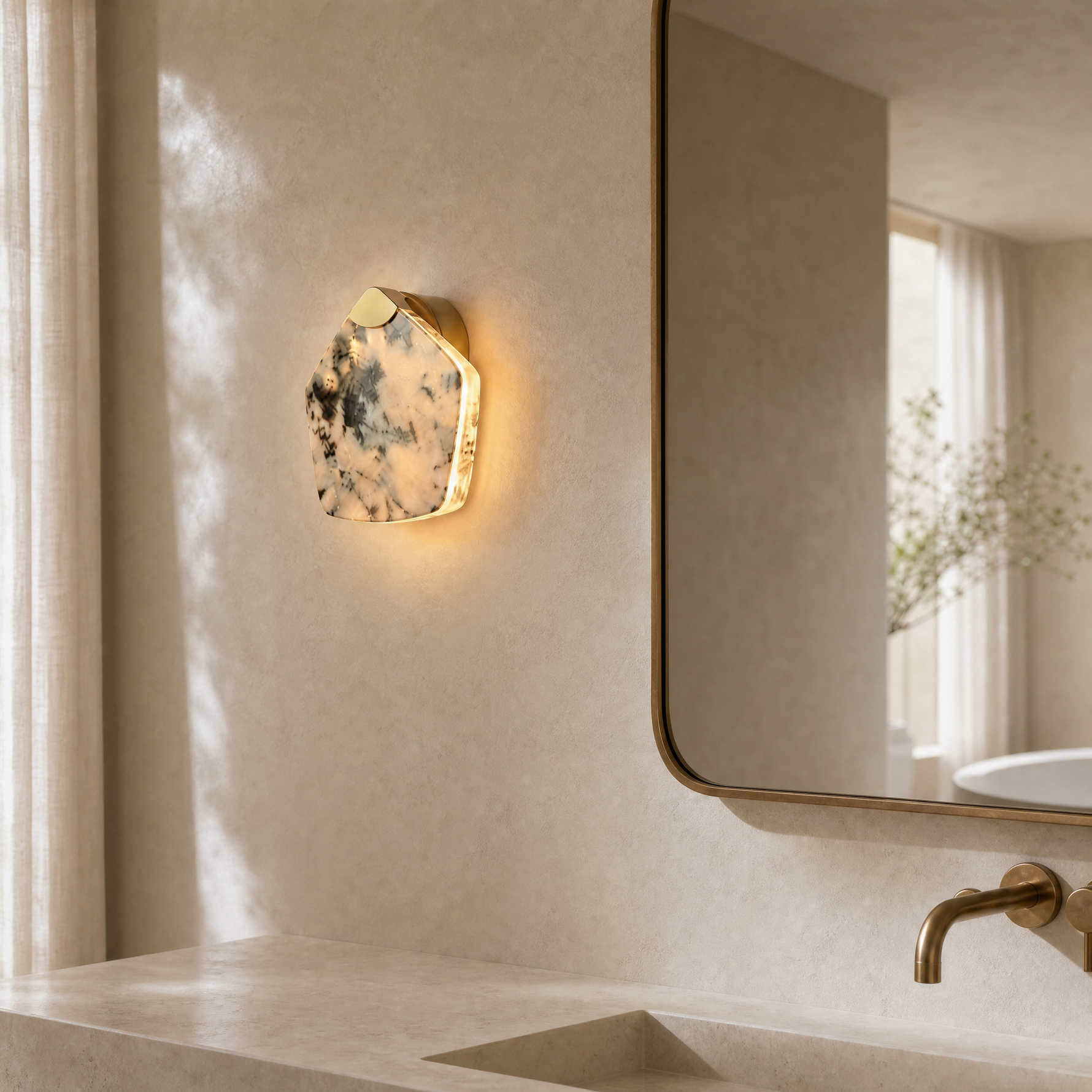 Yiosi High Luxury Mini Natural Stone Wall Sconce 7" Style B