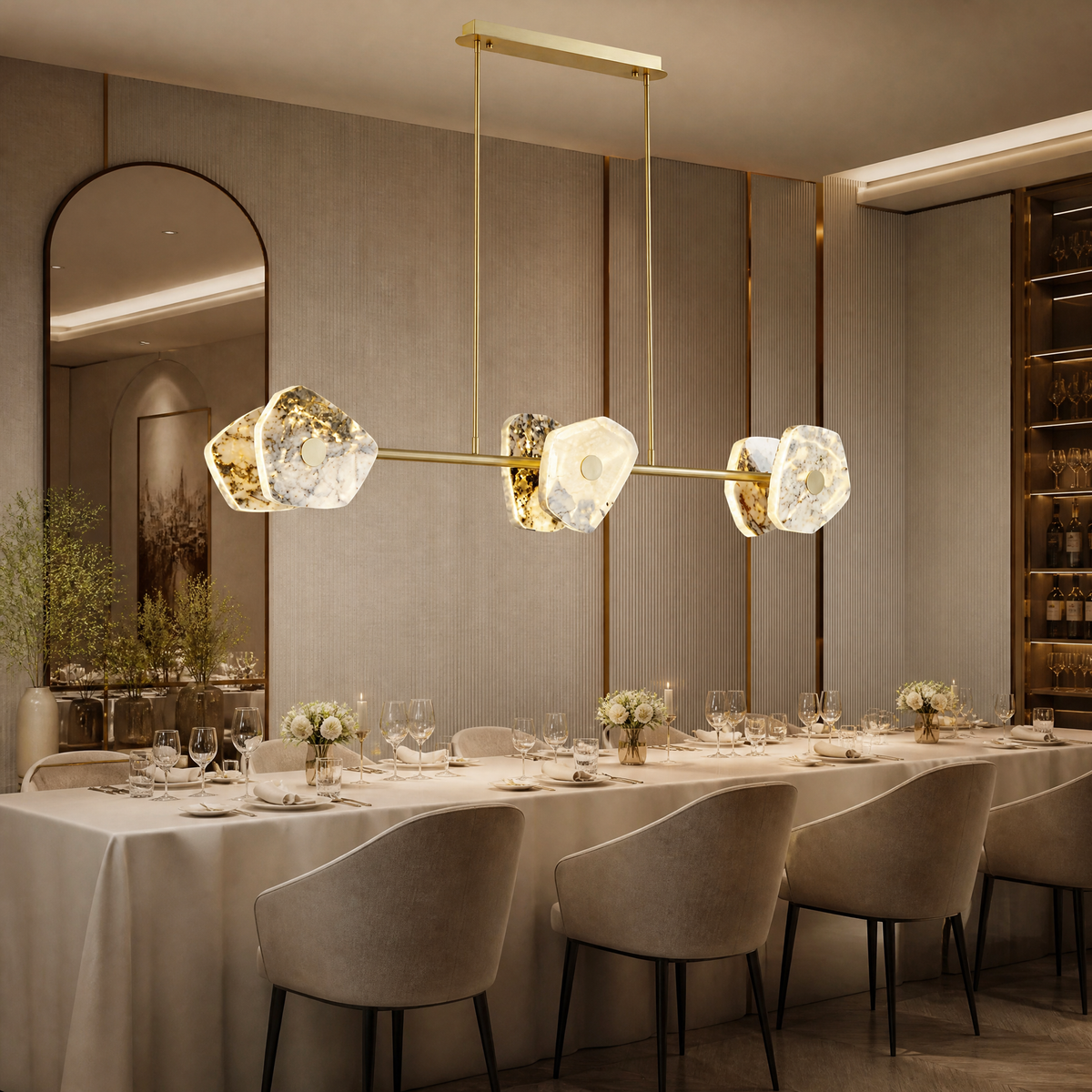 Yiosi High Luxury Natural Stone Chandelier 39"