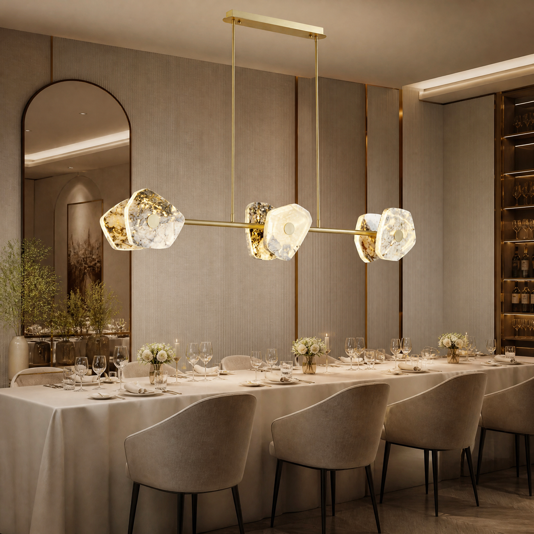Yiosi High Luxury Natural Stone Chandelier 39"
