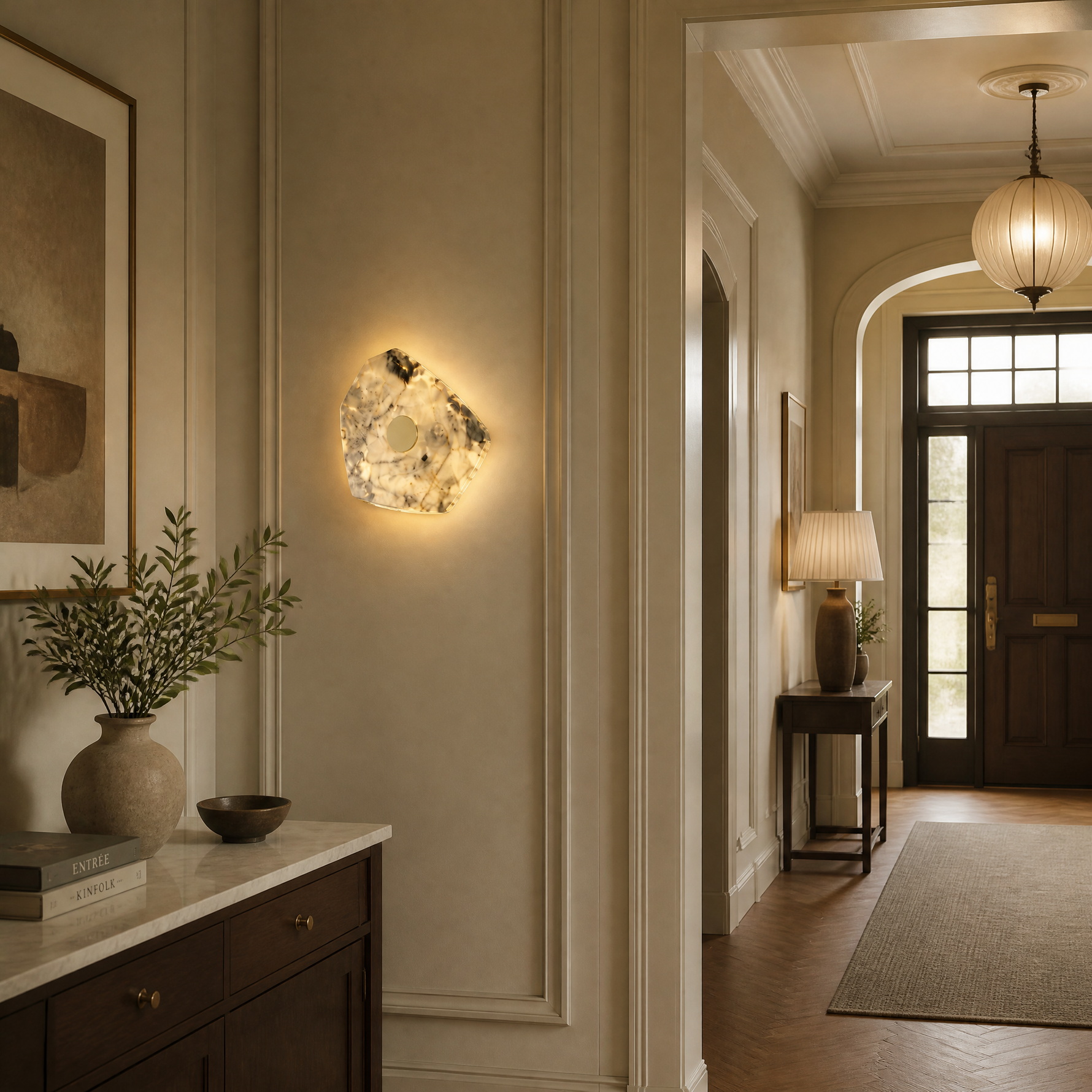 Yiosi High Luxury Natural Stone Wall Sconce 8" Style B