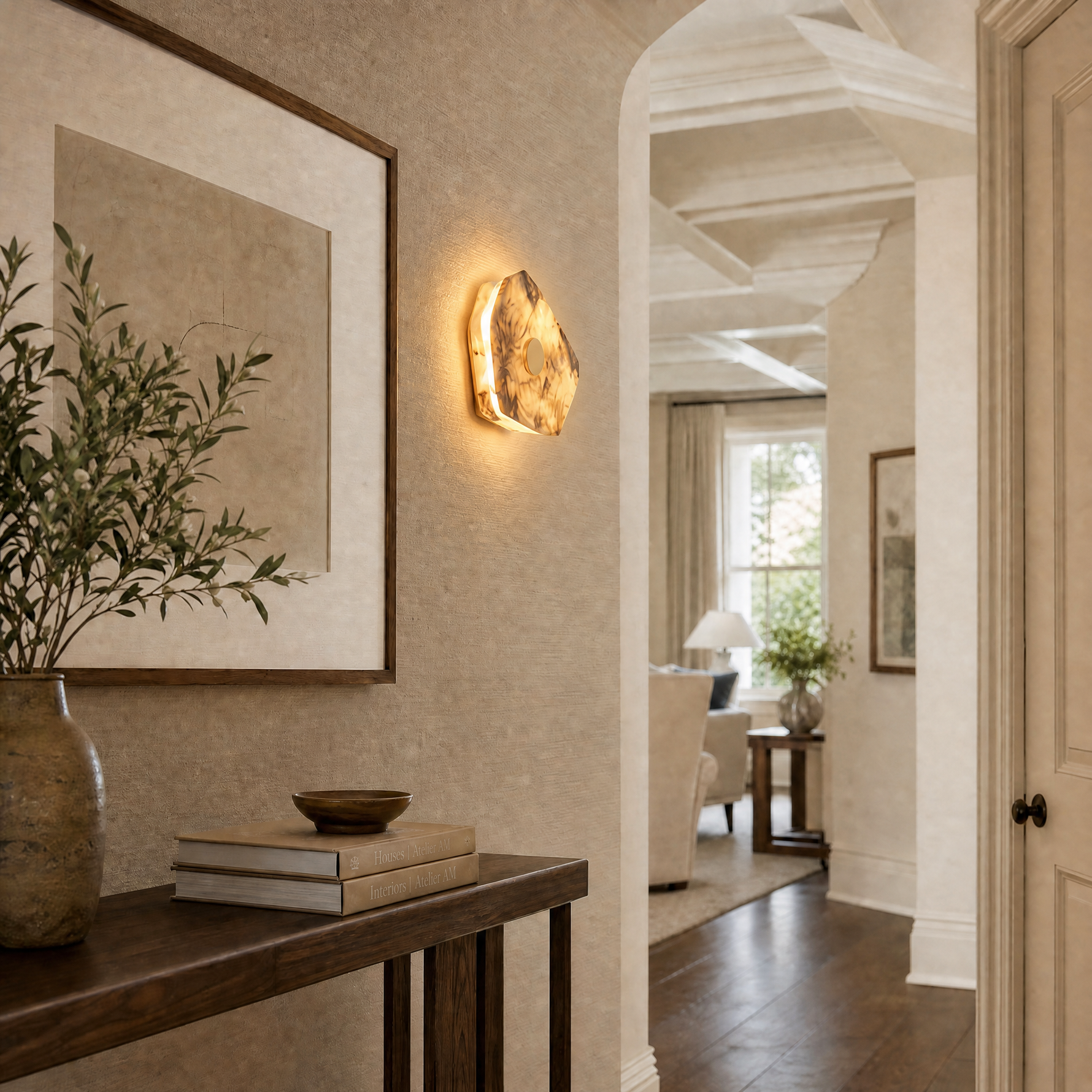 Yiosi High Luxury Natural Stone Wall Sconce 8" Style B