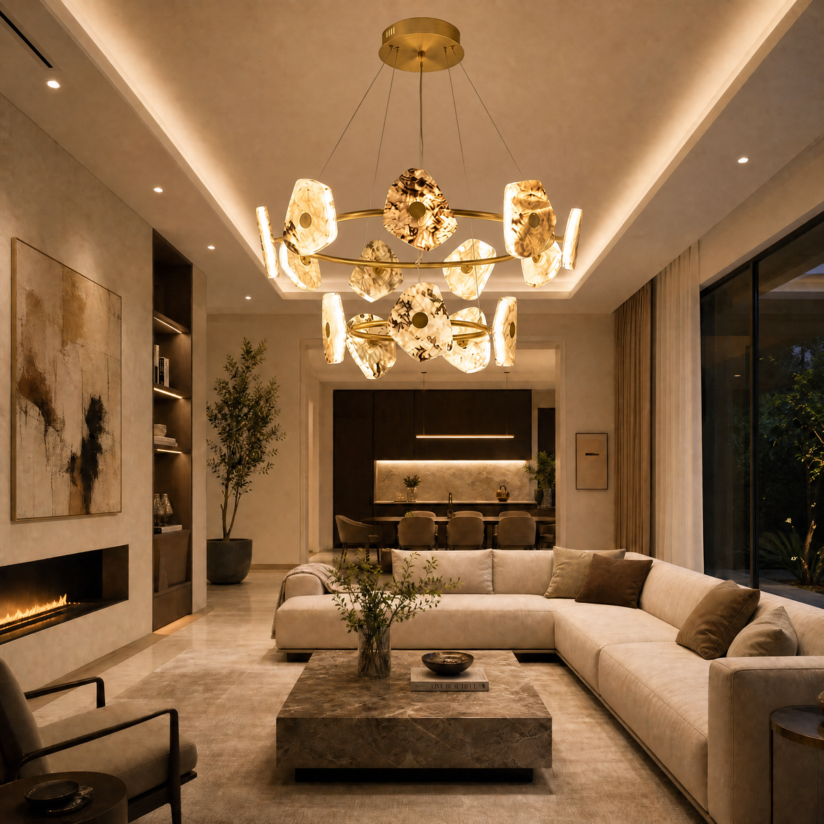 Yiosi High Luxury Nested Natural Stone Chandelier