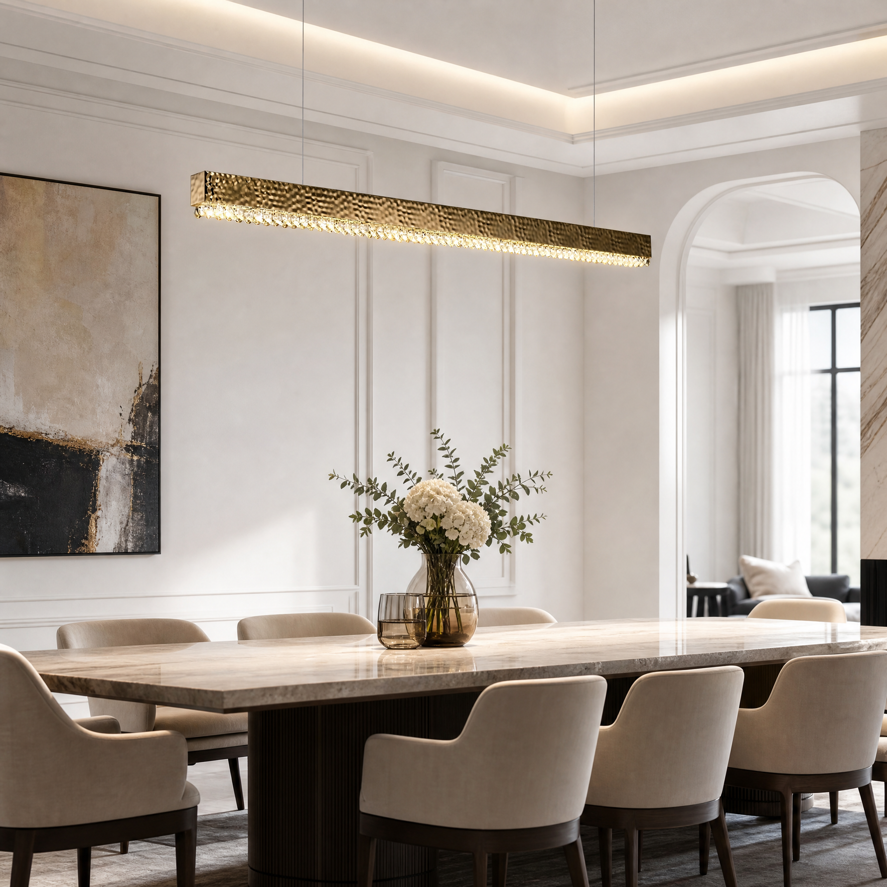 Yiosi Hudson Linear Crystal Bar Chandelier