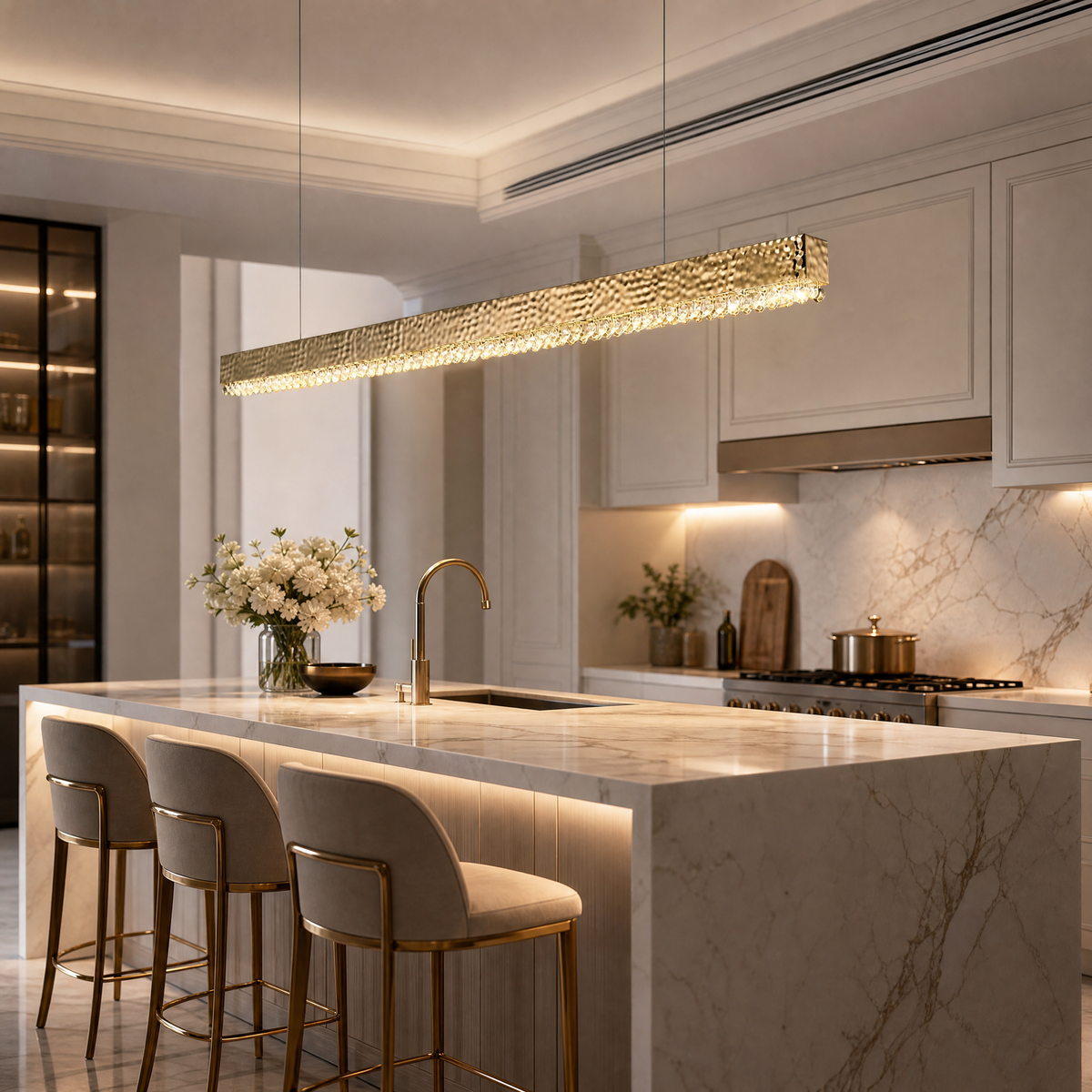 Yiosi Hudson Linear Crystal Bar Chandelier