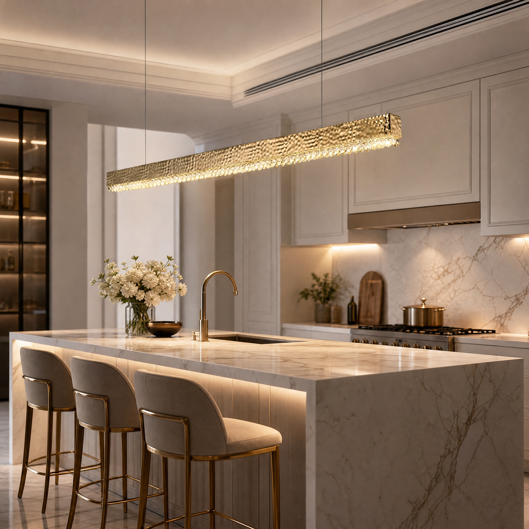 Yiosi Hudson Linear Crystal Bar Chandelier