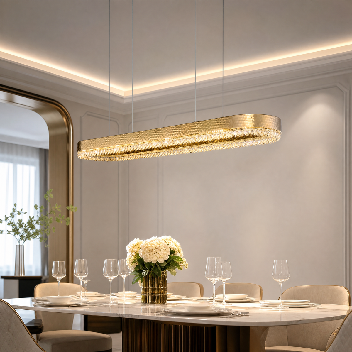 Yiosi Hudson Oval Crystal Chandelier