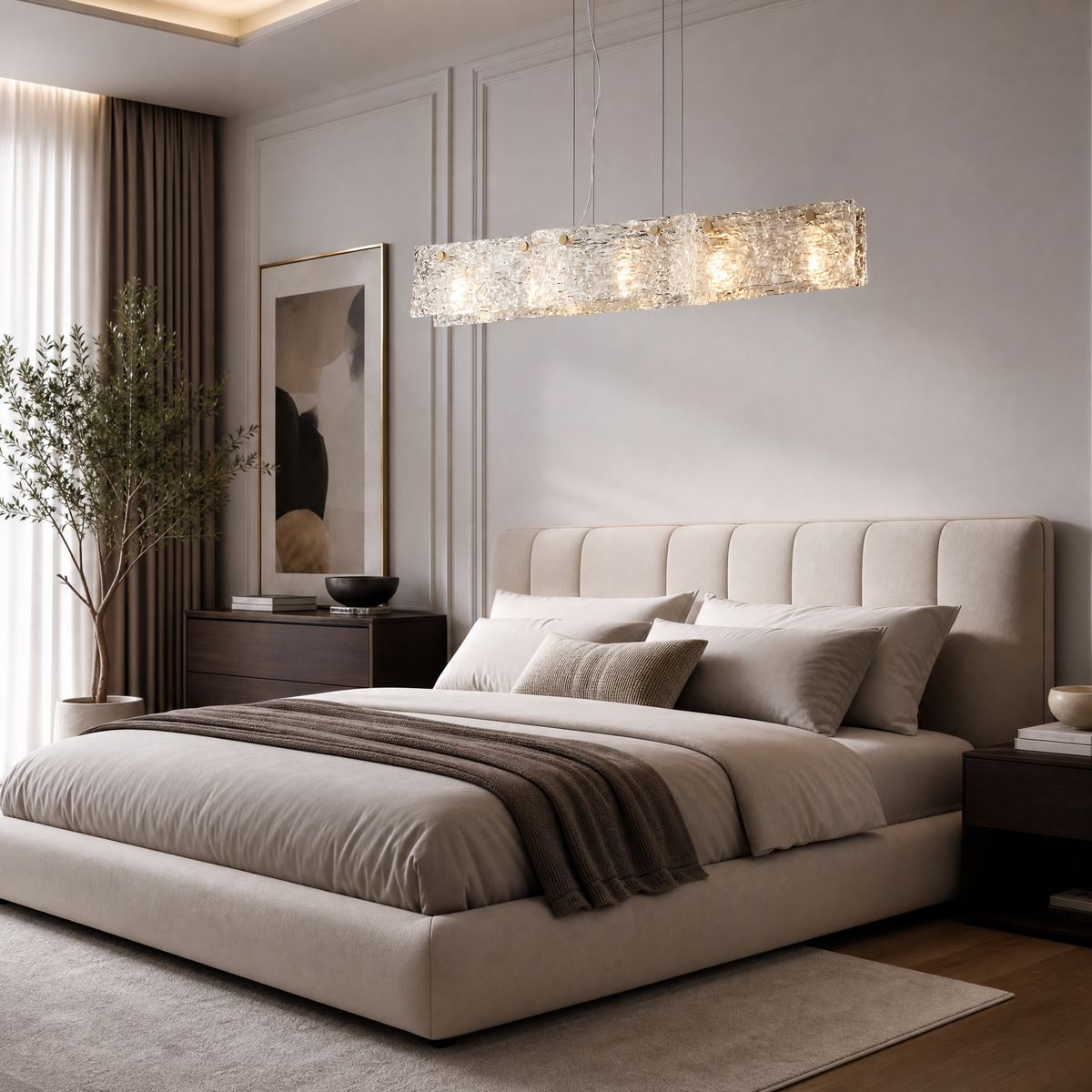 Yiosi Knox Linear Fluted Glass Chandelier 42"