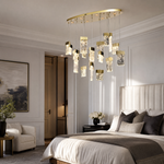 Yiosi Knox Oval Fluted Glass Chandelier 39" L